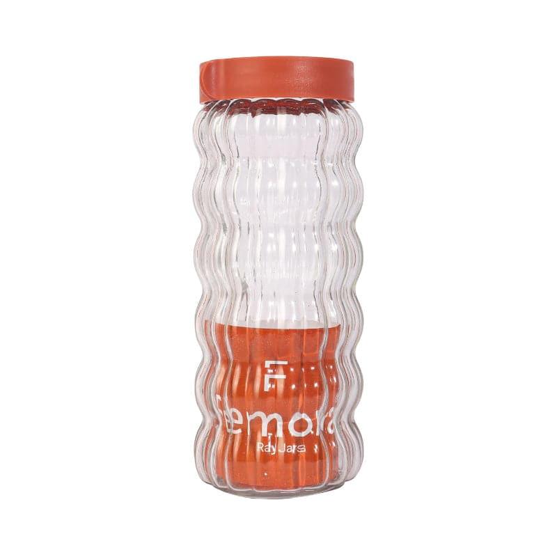 Jar - Red Bubbly Stack Storage Jar (500 ML) - Set Of Four