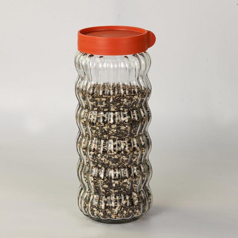 Jar - Red Bubbly Stack Storage Jar (500 ML) - Set Of Four