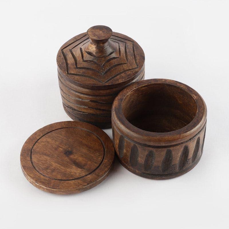 Jar - Saori Wooden Jar (100 ML) - Set Of Two