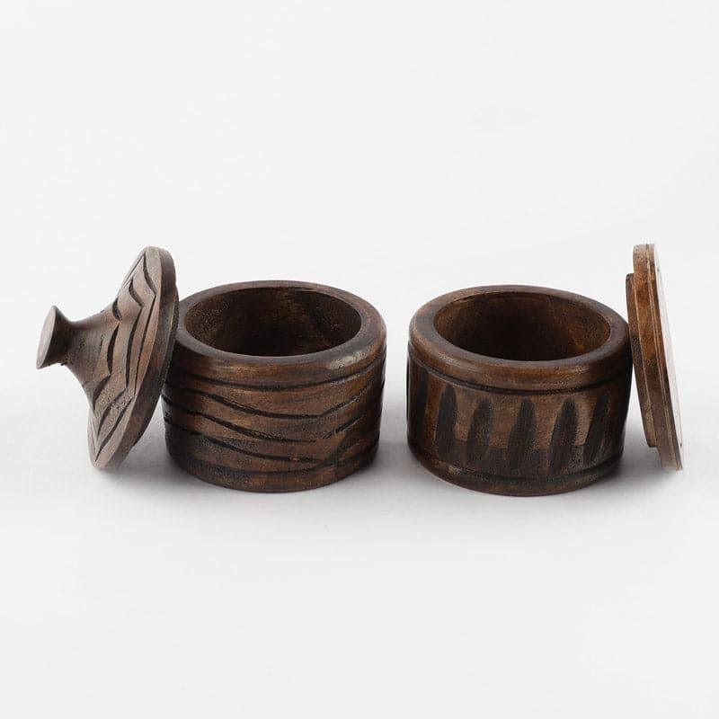 Jar - Saori Wooden Jar (100 ML) - Set Of Two