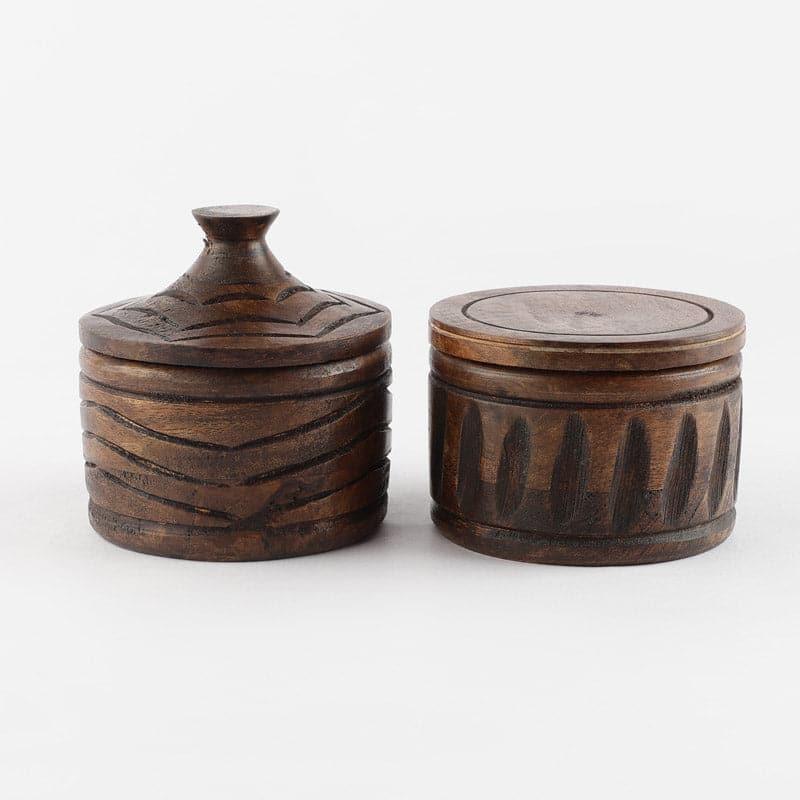 Jar - Saori Wooden Jar (100 ML) - Set Of Two