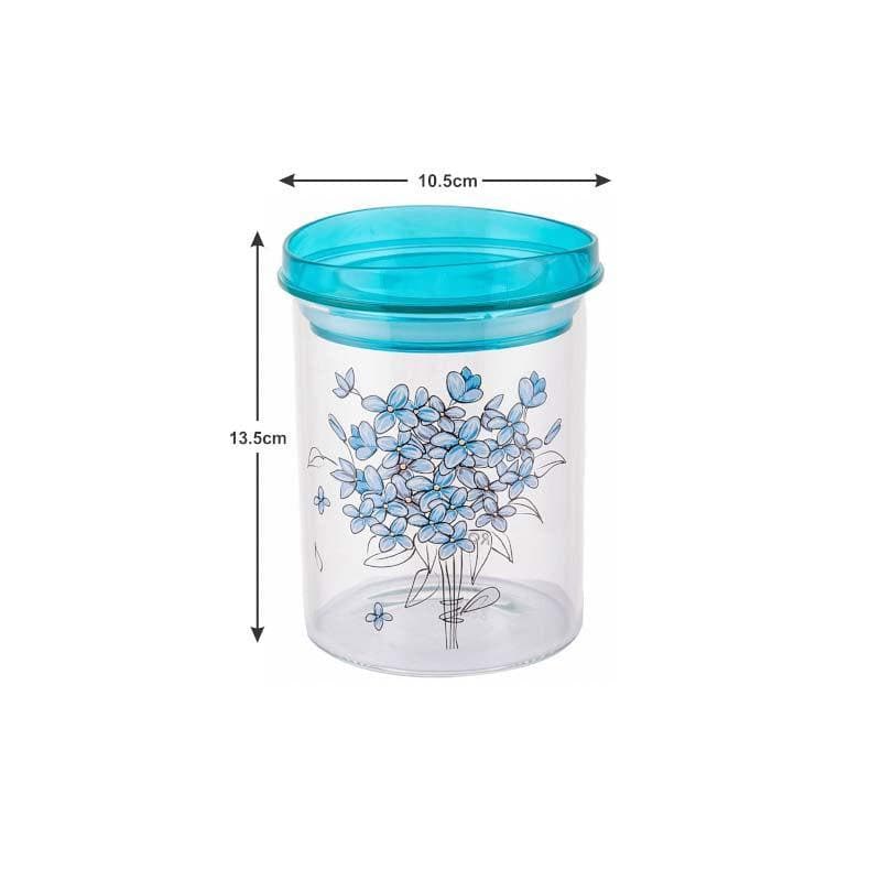 Jar - Montana Floral Printed Glass Jar (700 ML) - Set Of Three