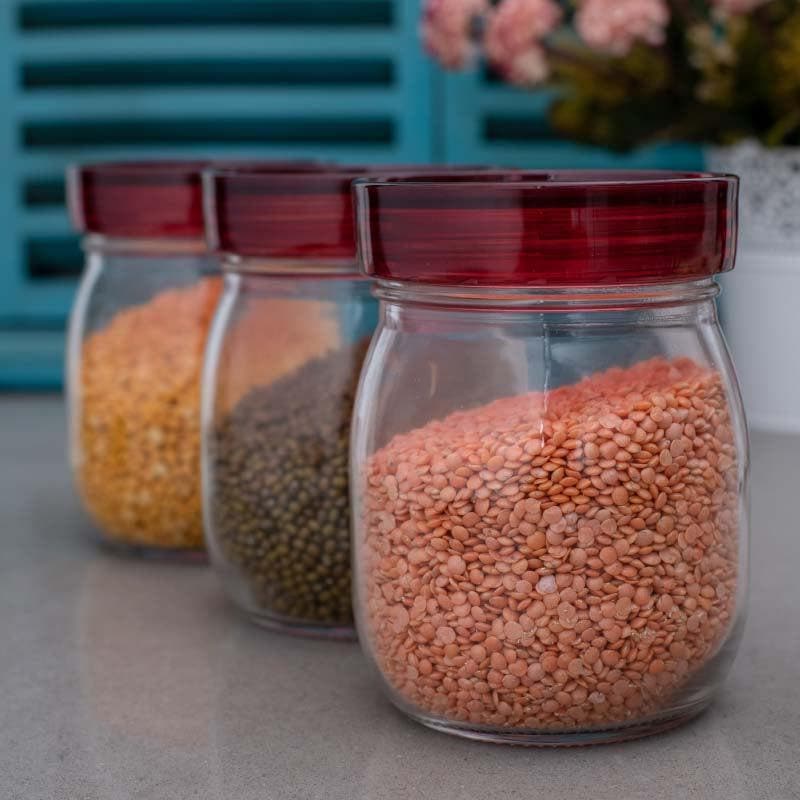 Jar - Revo Round Storage Jar With Lid (800 ML) - Set Of Three