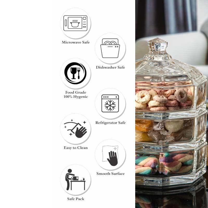 Buy Treasure It Glass Storage Bowl With Lid - 260 ML Jar from Vaaree