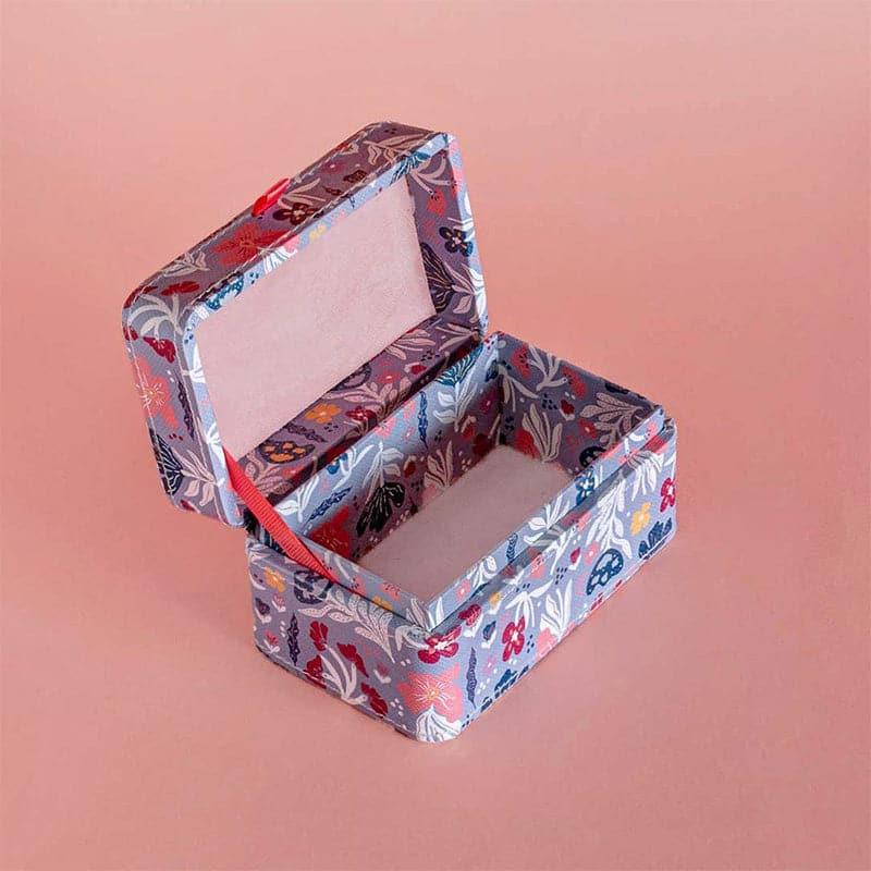 Jewelbox - Pearlised Paper Leather Mini Storage box- Blue Meadow
