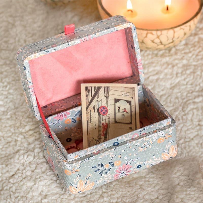Jewelbox - Pearlised Paper Leather Mini Storage box- Garden Fog