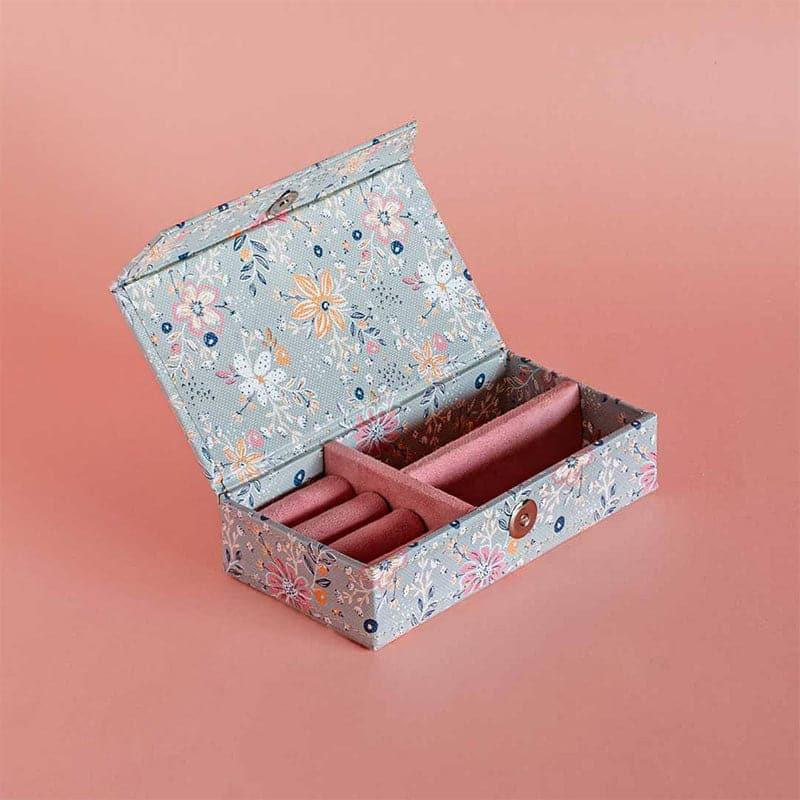 Buy Pearlised Paper Leather Jewellery Organizer - Garden Fog Jewelbox from Vaaree