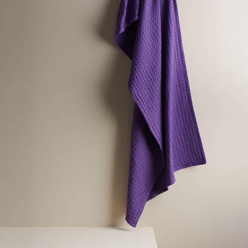 Buy Alyssa Textured Waffle Bath Towel - Violet Bath Towels from Vaaree