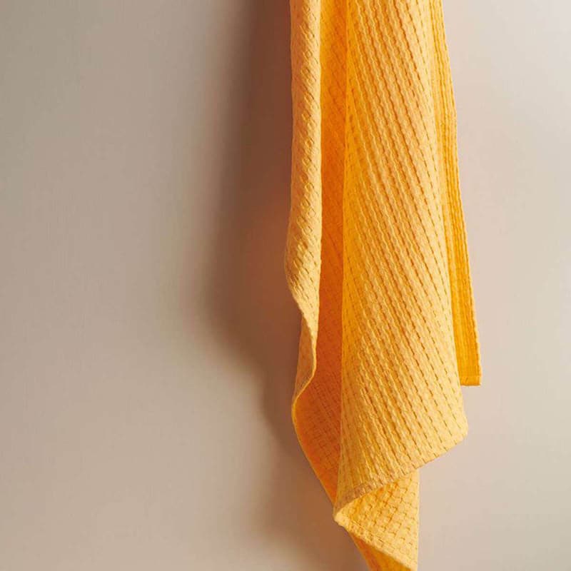 Buy Alyssa Textured Waffle Bath Towel - Yellow Bath Towels from Vaaree