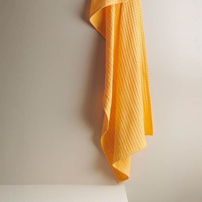 Bath Towels - Alyssa Textured Waffle Bath Towel - Yellow