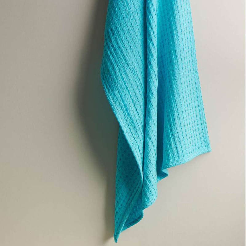 Buy Pebble Glow Textured Waffle Bath Towel - Light Blue Bath Towels from Vaaree