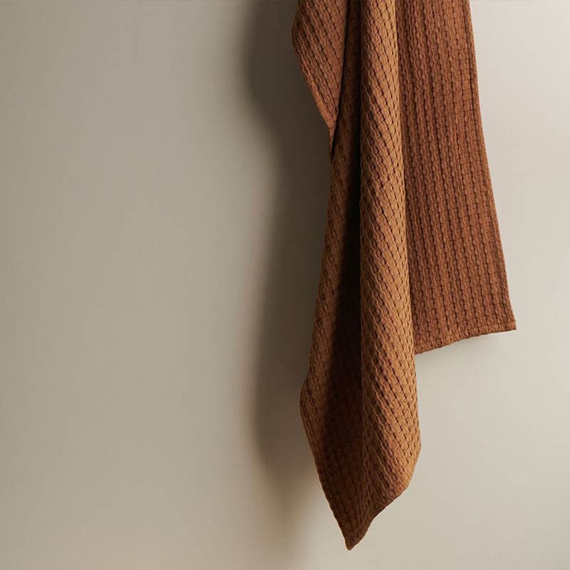 Buy Beehive Bamboo Textured Waffle Bath Towel - Brown Bath Towels from Vaaree