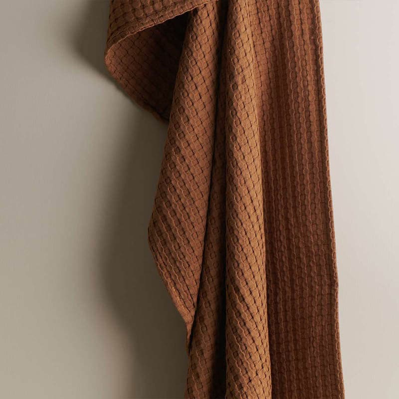 Buy Beehive Bamboo Textured Waffle Bath Towel - Brown Bath Towels from Vaaree