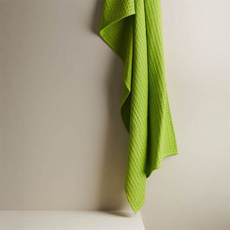 Buy Alyssa Textured Waffle Bath Towel - Green Bath Towels from Vaaree