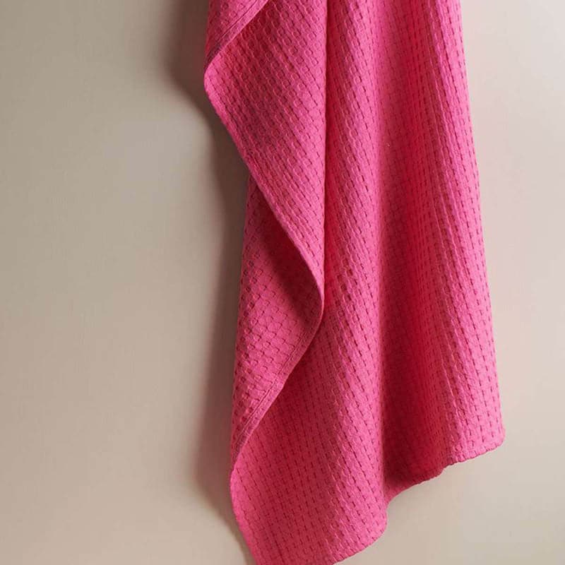 Bath Towels - Alyssa Textured Waffle Bath Towel - Rose