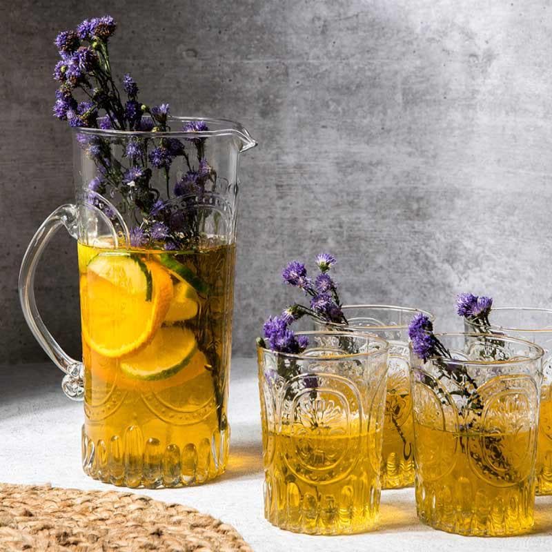 Buy Glassy Glamour Glass & Pitcher - Set Of Five Jug , Glasses from Vaaree