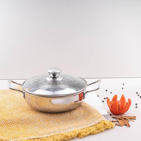 Buy Elara Induction Safe Kadhai With Lid - 1500 ML / 8 Inches Kadhai from Vaaree