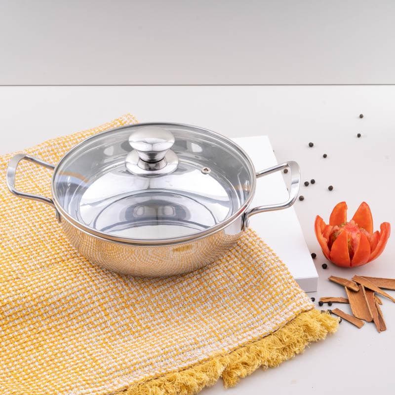 Buy Elara Induction Safe Kadhai With Lid - 2000 ML / 8 Inches Kadhai from Vaaree