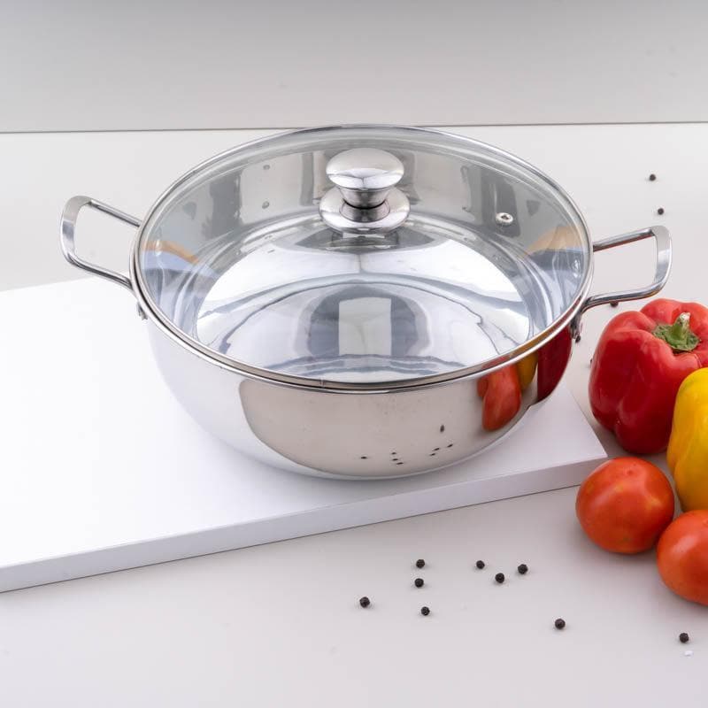 Buy Elara Induction Safe Kadhai With Lid - 5000 ML / 11 Inches Kadhai from Vaaree