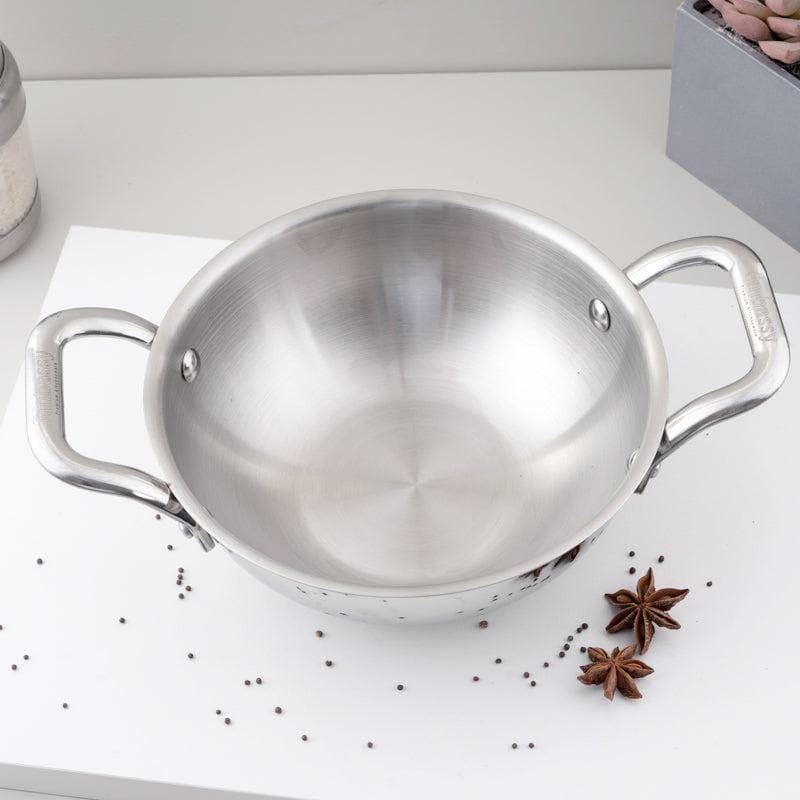 Buy Mizutaki Stainless Steel Kadai 1400 ML / 8 Inches Kadhai from Vaaree