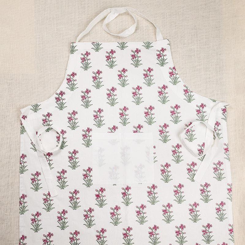 Kitchen Set - Ethnic Floral Kitchen Linen Set - Pink