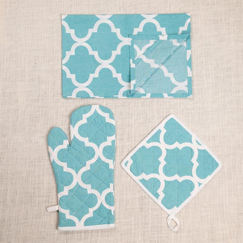 Kitchen Set - Reva Kitchen Linen Set - Aqua