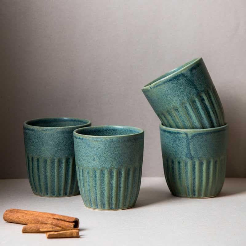 Buy Artisan Earth Kulhad (Green) - Set Of Two Kulhad from Vaaree