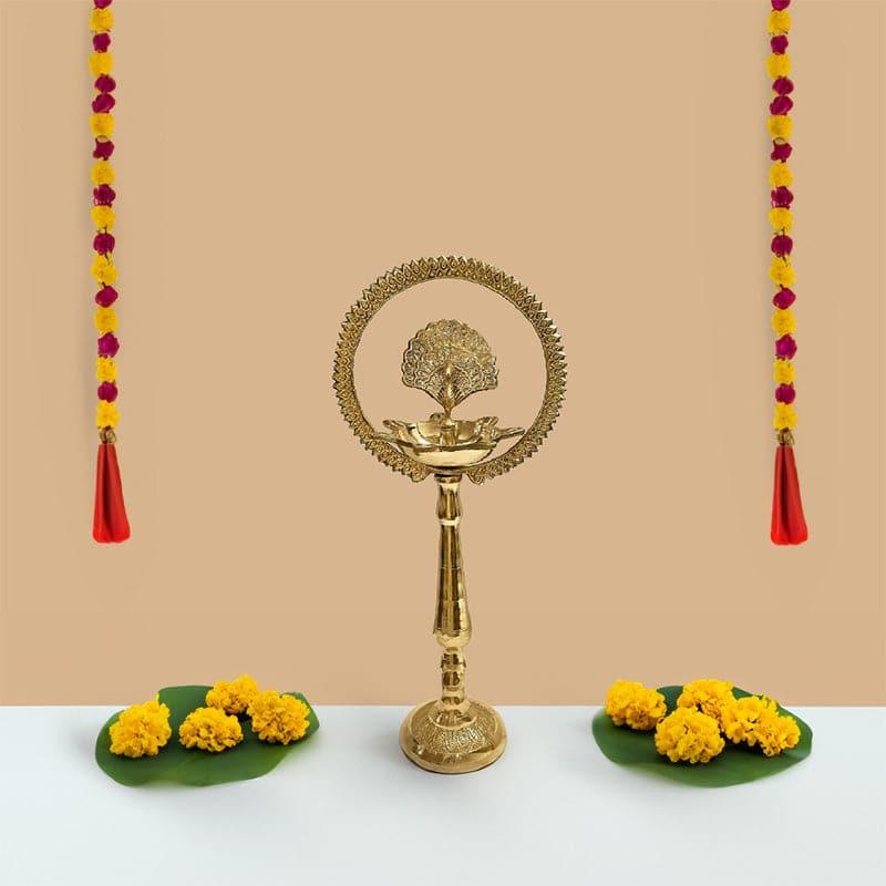 Buy Divine Aura Brass Lamp - Small Lamps from Vaaree