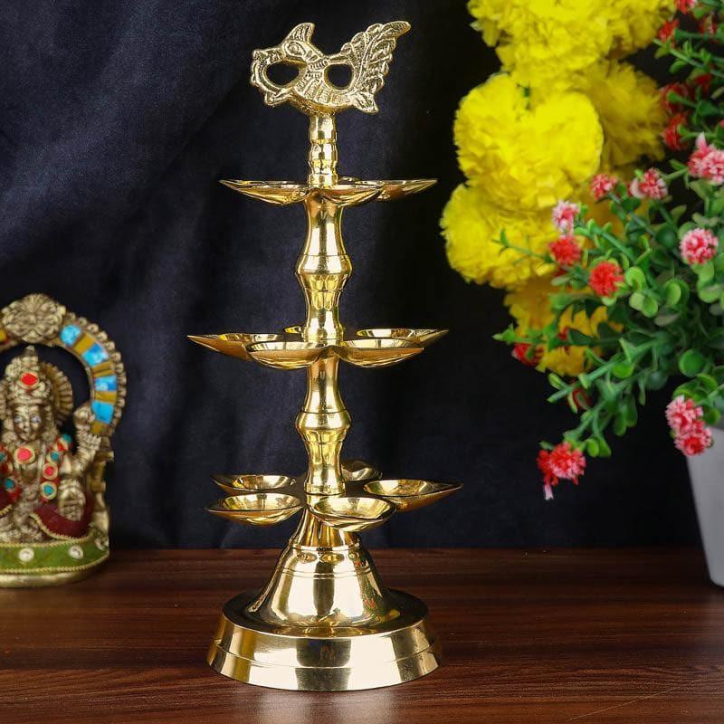 Buy Peacock Ritualistic Brass Lamp - Large Lamps from Vaaree