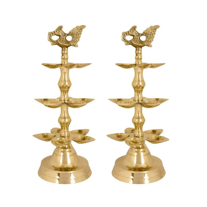 Buy Peacock Ritualistic Brass Lamp - Large Lamps from Vaaree