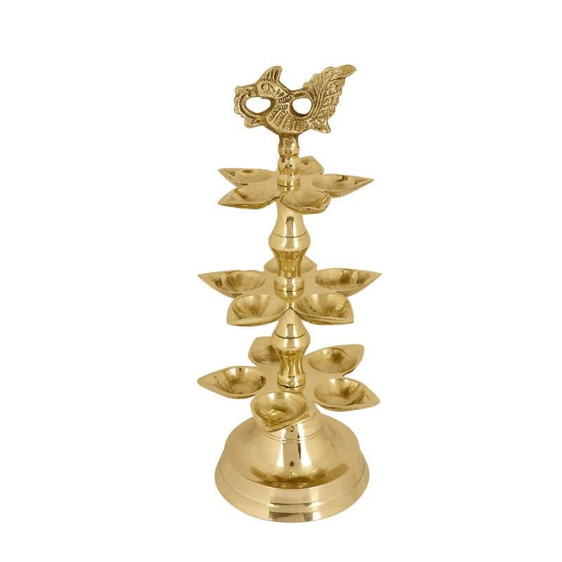 Lamps - Peacock Ritualistic Brass Lamp - Large