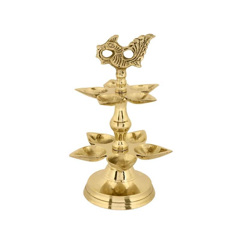 Lamps - Peacock Ritualistic Brass Lamp - Small