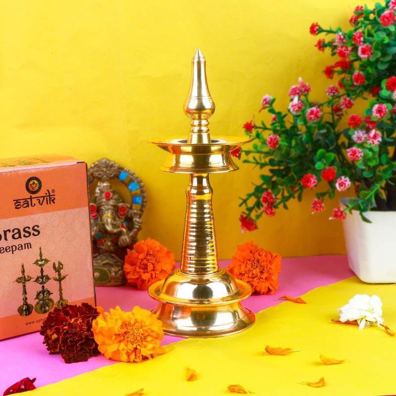 Buy Vibhava Brass Lamp - Small Lamps from Vaaree