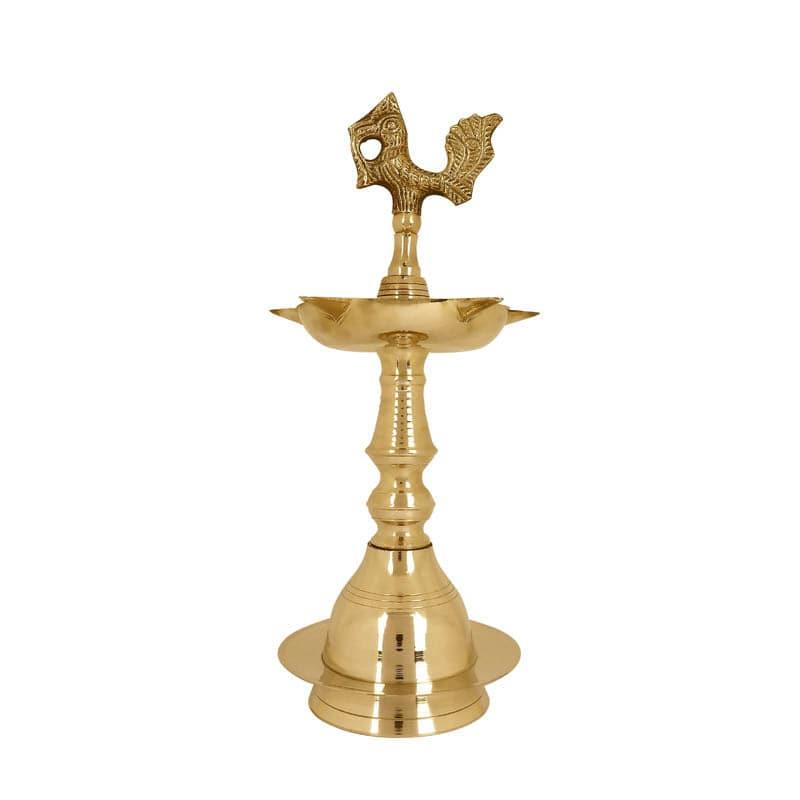 Lamps - Vibhava Peacock Brass Lamp