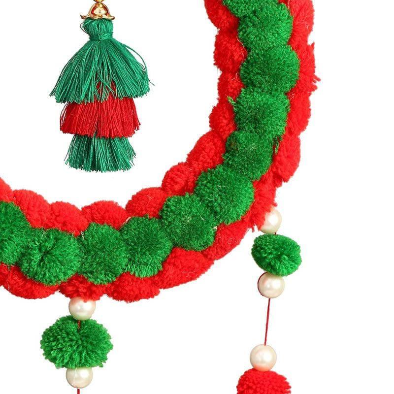 Buy Round Festive Latkan - Green & Red Latkans from Vaaree