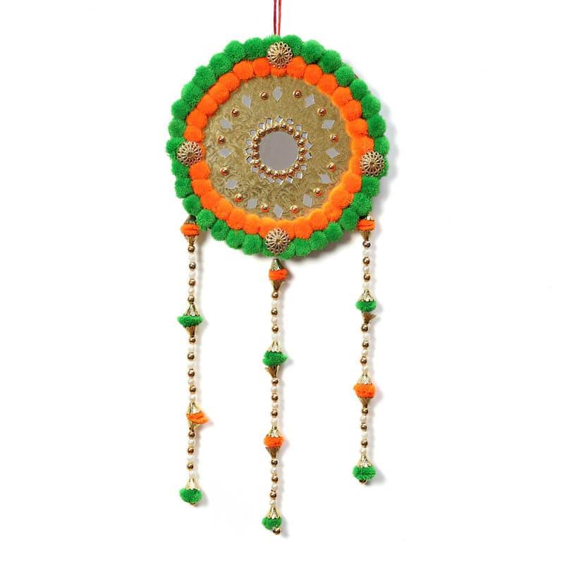 Buy Round Festive Latkan - Orange & Green Latkans from Vaaree