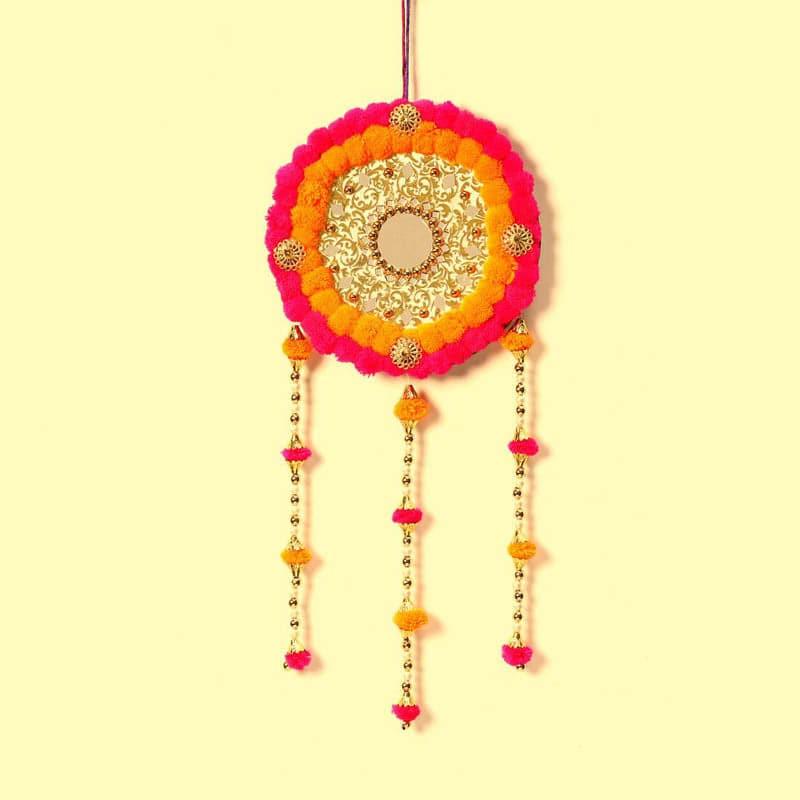 Buy Round Festive Latkan - Pink & Orange Latkans from Vaaree