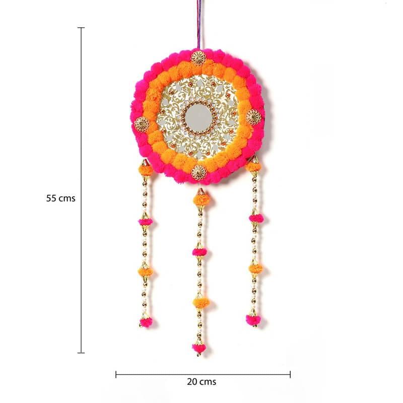 Buy Round Festive Latkan - Pink & Orange Latkans from Vaaree