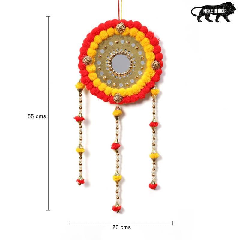 Latkans - Round Festive Latkan - Red & Yellow