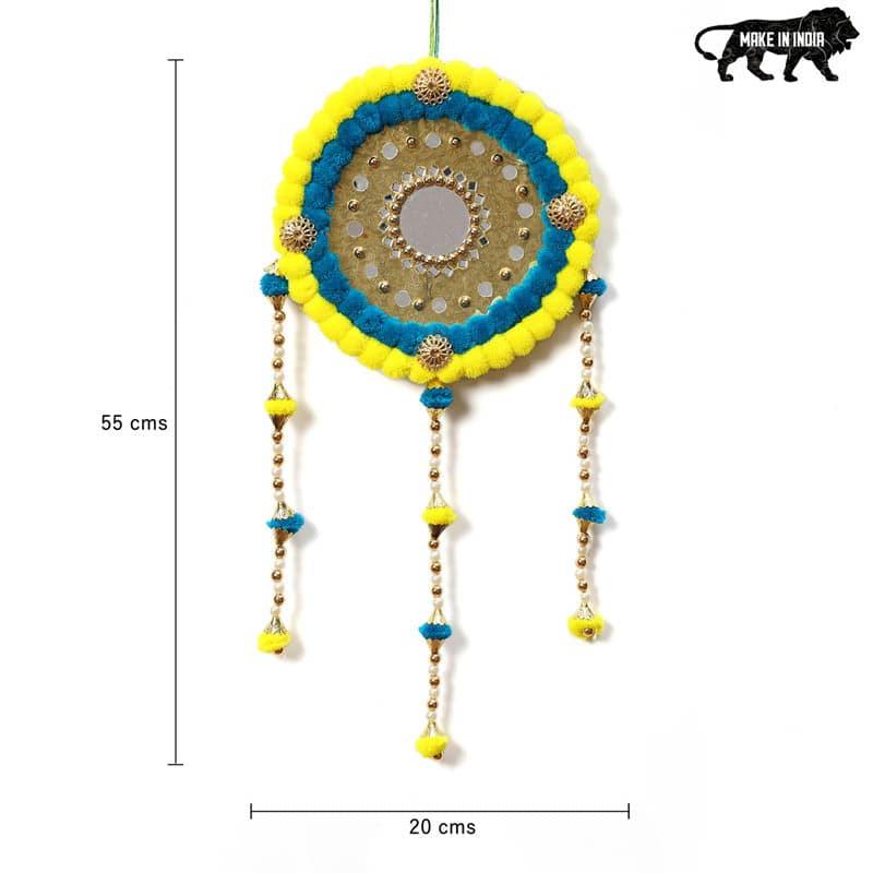 Latkans - Round Festive Latkan - Yellow & Blue