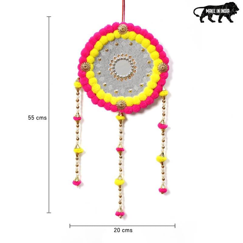 Latkans - Round Festive Latkan - Yellow & Pink