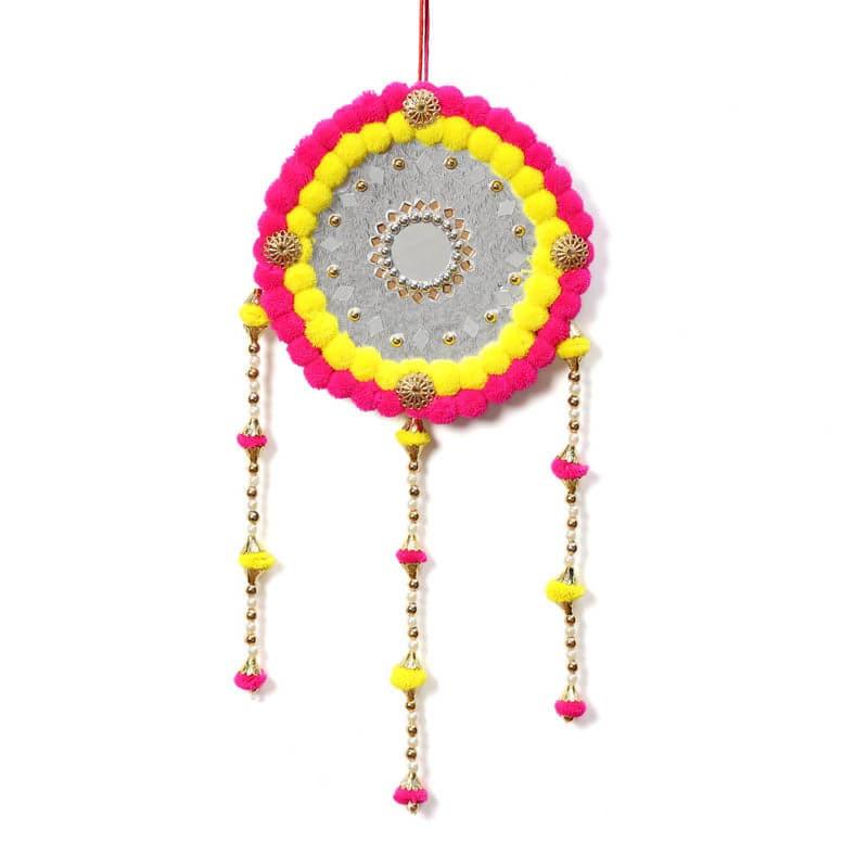 Buy Round Festive Latkan - Yellow & Pink Latkans from Vaaree