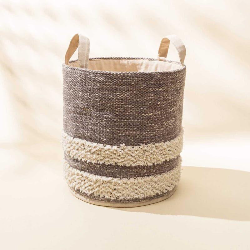 Buy Milia Stripe Natural Fiber Laundry Basket Laundry Basket from Vaaree