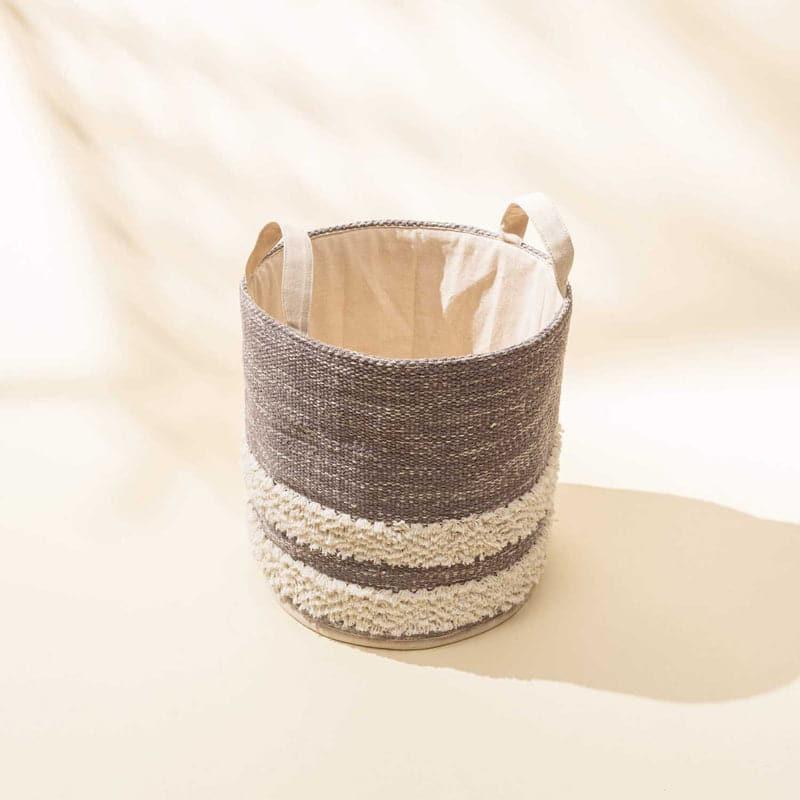 Buy Milia Stripe Natural Fiber Laundry Basket Laundry Basket from Vaaree