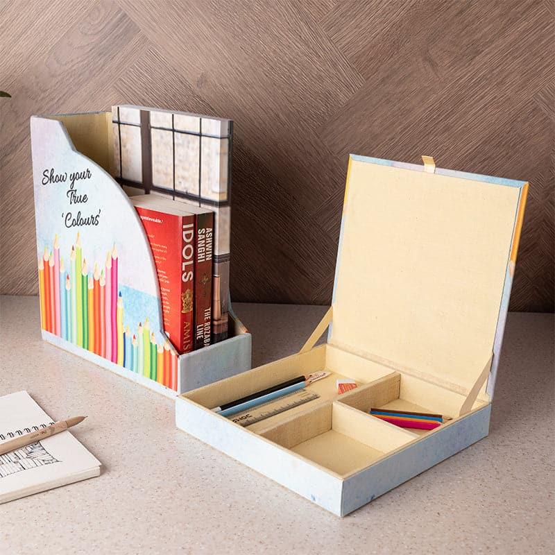 Buy Magazine Holder - Color Crayon Organiser Set (Doodle Collection) - Set Of Two at Vaaree online