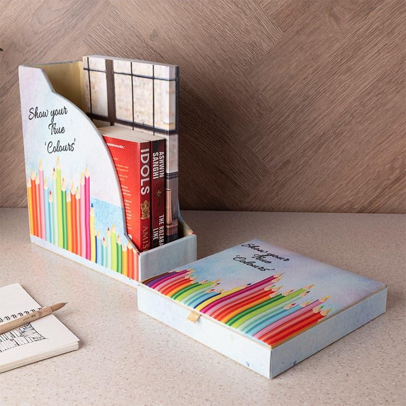 Buy Magazine Holder - Color Crayon Organiser Set (Doodle Collection) - Set Of Two at Vaaree online