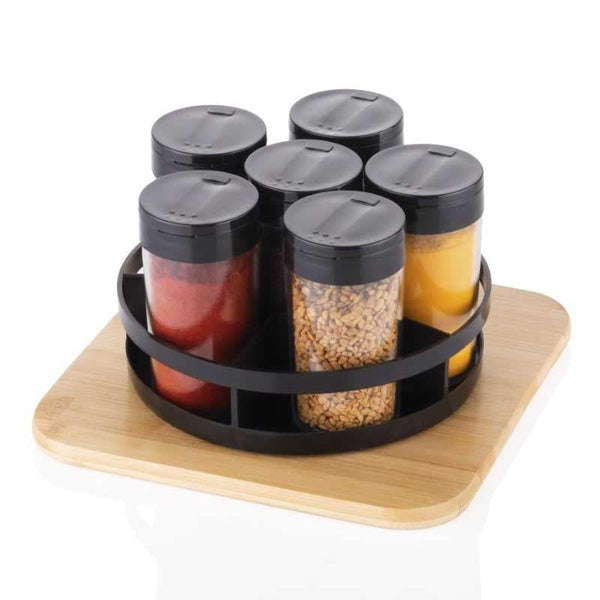 Masala Box - Black Curvy Spice Box (80 ML Each) - Set Of Six