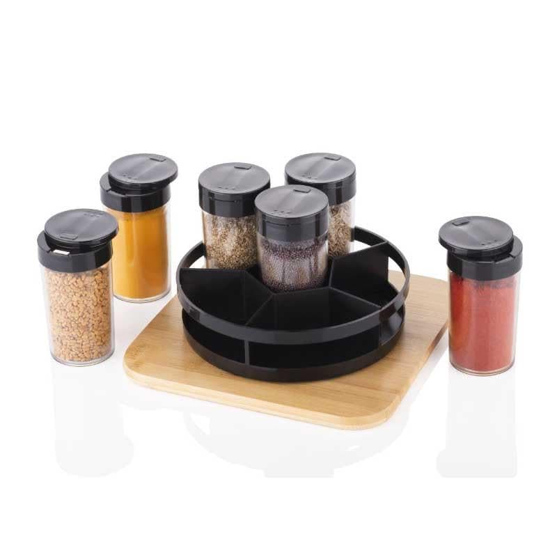 Buy Black Curvy Spice Box (80 ML Each) - Set Of Six Masala Box from Vaaree