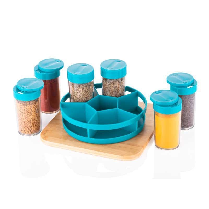 Buy Blue Curvy Spice Box (80 ML Each) - Set Of Six Masala Box from Vaaree