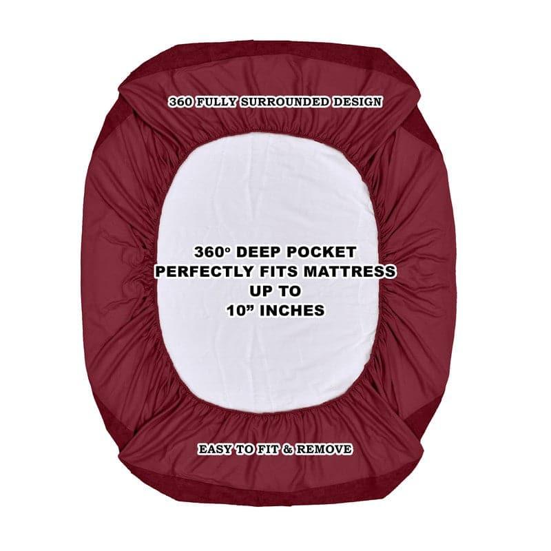 Buy Medina Waterproof Mattress Protector - Maroon Mattress Protector from Vaaree